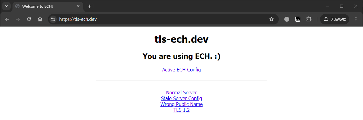 ECH成功开启